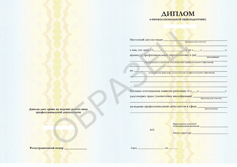 Диплом о профессиональной переподготовке